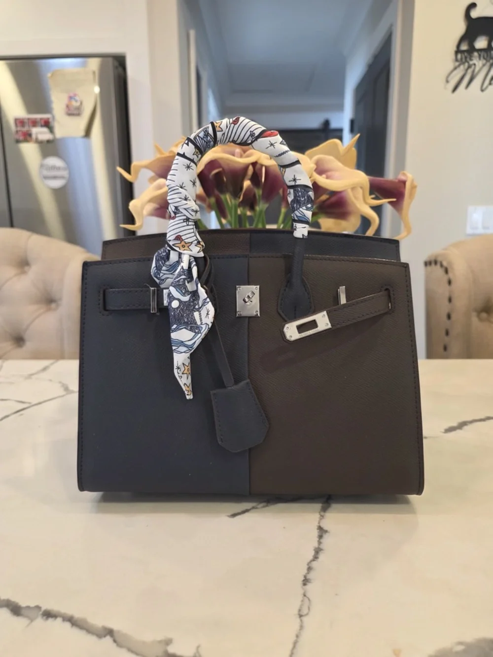 H Birkin Sellier Casaque Epsom bag25 charcoal black espresso brown PHW UNBRANDED